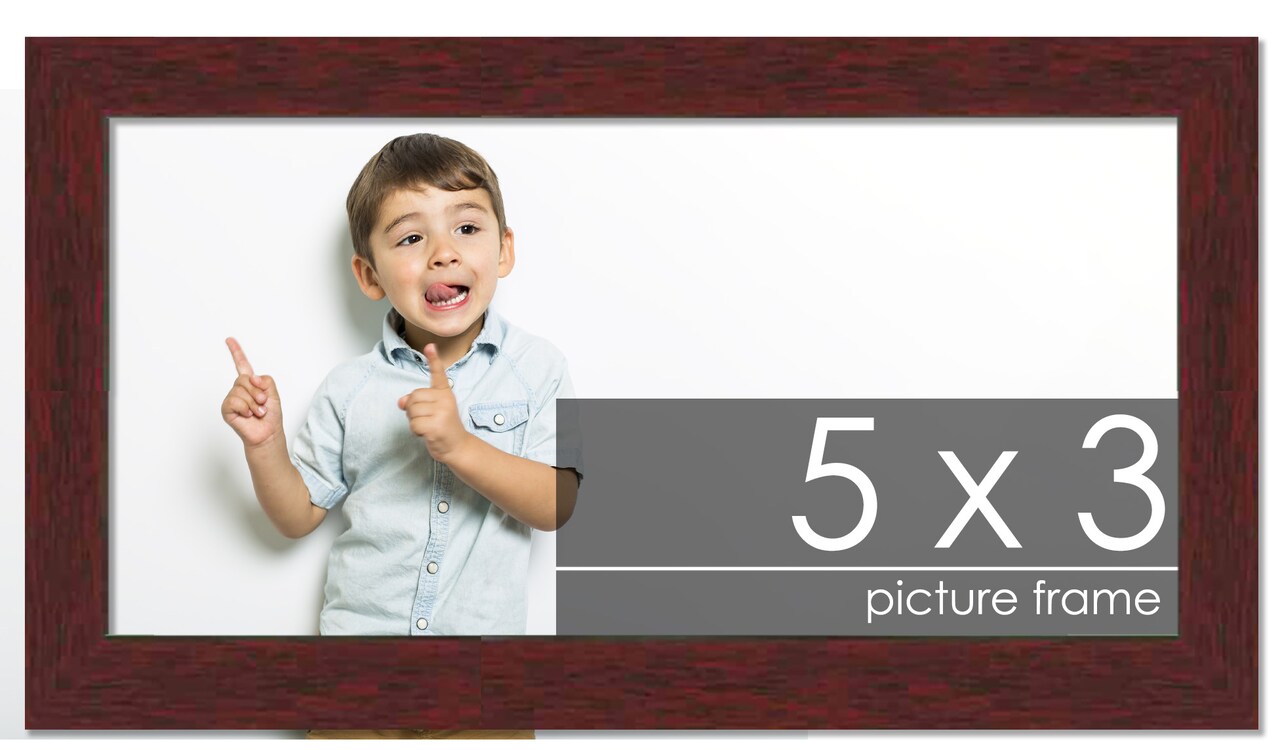 5x3 Solid Wood Picture Frame with UV-Resistant Acrylic & Acid-Free Backing, Available in 6 Finishes: Matte Black, Matte White, Metallic Bronze, Silver, Natural Wood Grain & Mahogany